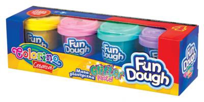 Набор теста для лепки "Fun Duogh 4 шт" пастельные цвета с Парчей COLORINO - наборы для творчества в Минске